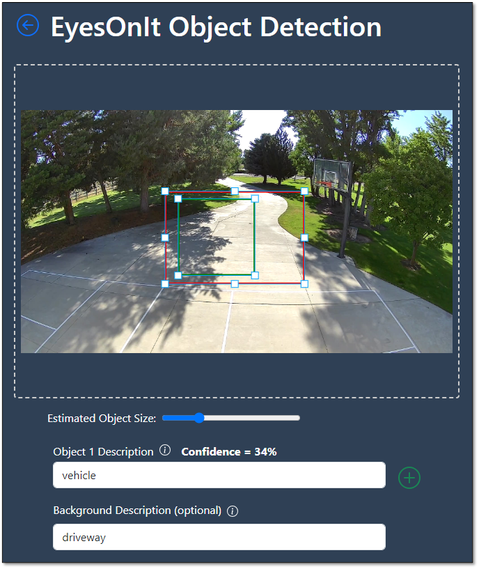 EyesOnIt detection confidence without vehicle