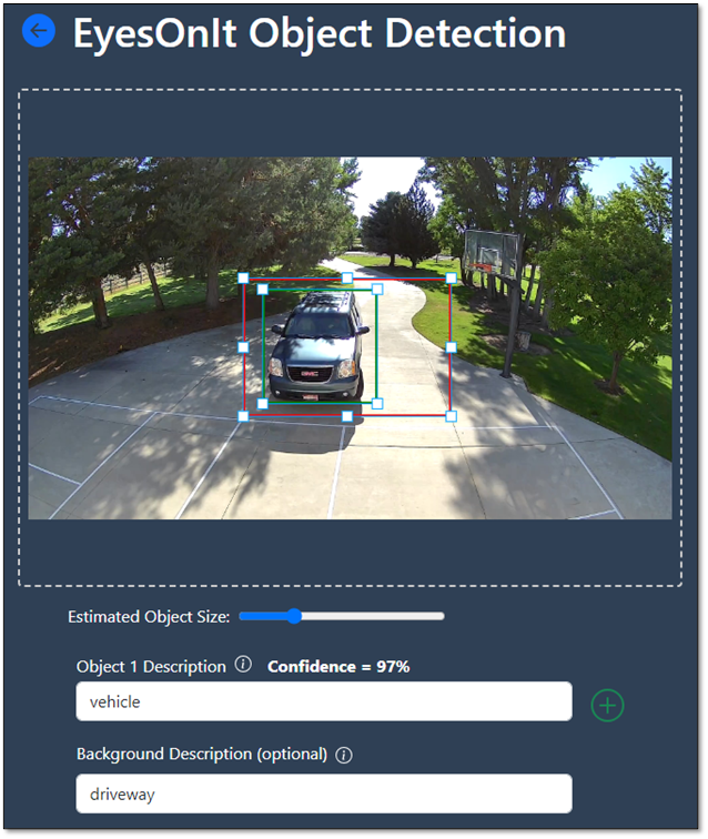 EyesOnIt detection confidence with vehicle