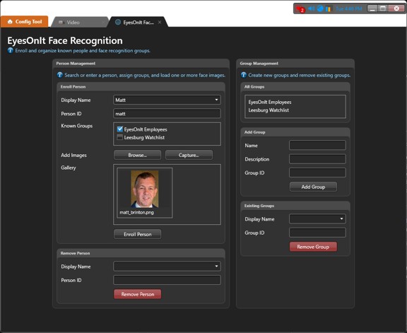 EyesOnIt Face Recognition task overview