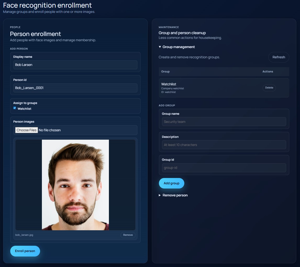 EyesOnIt Face Recognition Enrollment