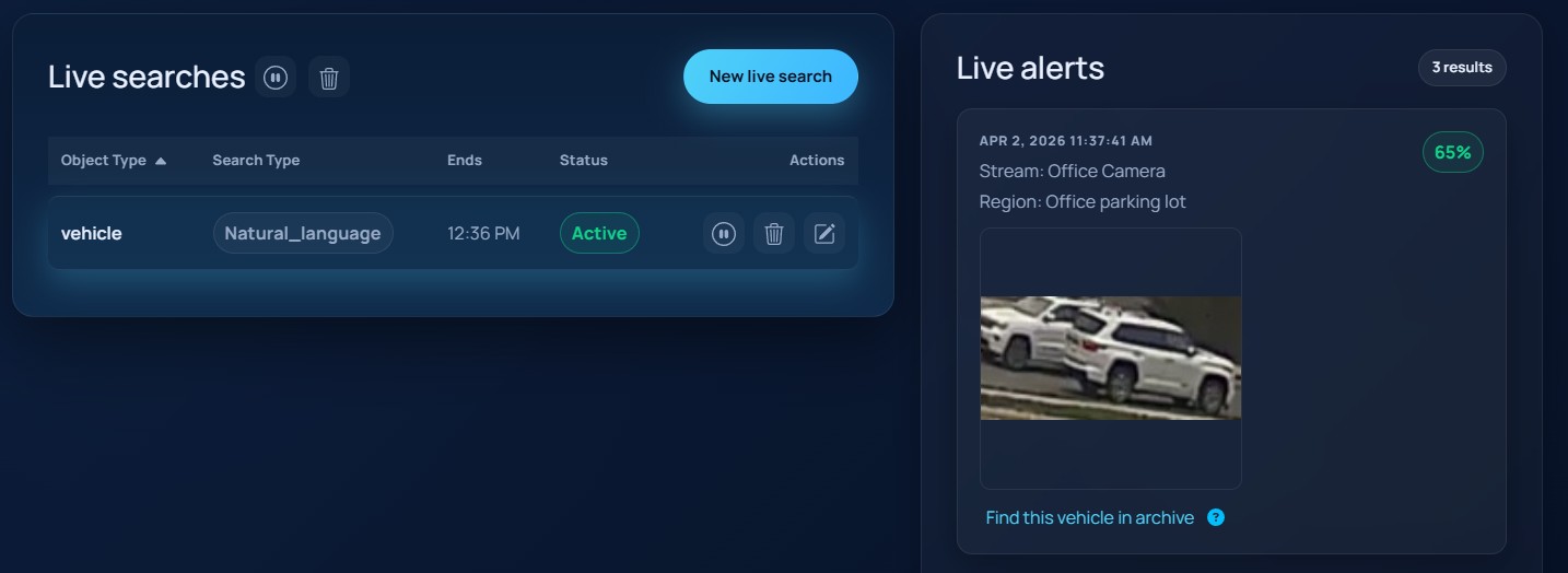 EyesOnIt Live Search and Results