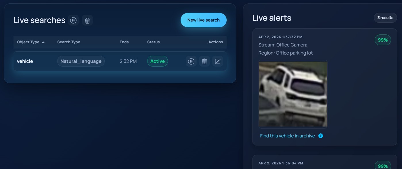 EyesOnIt Live Search and Results